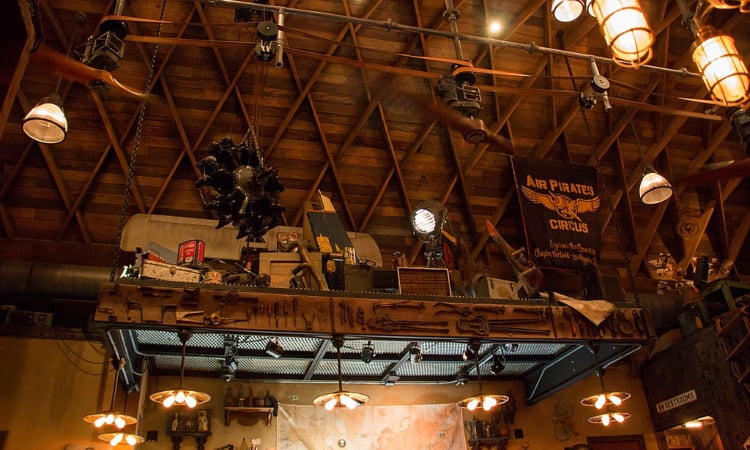 interior of jock lindsey's hangar bar in disney springs orlando