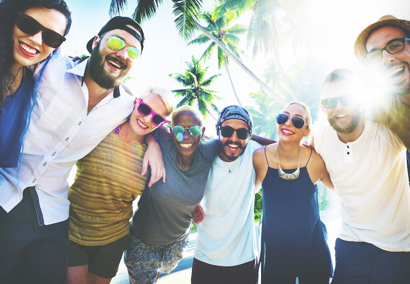 a group of friends pose for a picture in orlando, florida