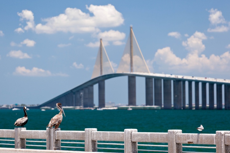 The causeway over the bay from Tampa to Clearwater