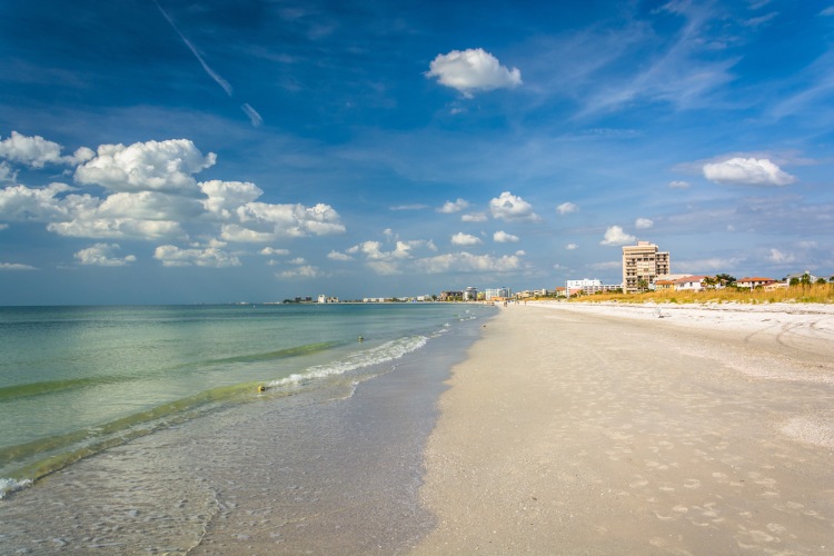 View of St. Pete Beach with buildings in the background