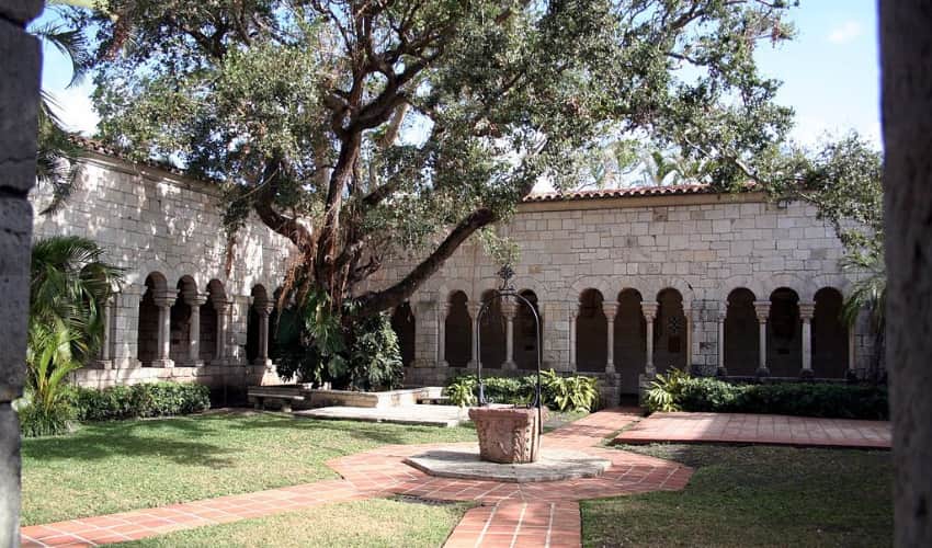 The courtyard at the Ancient Spanish Monastery in North Miami Beach