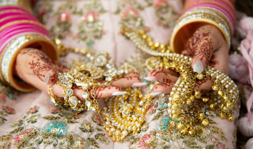 A bride during a traditional Indian wedding