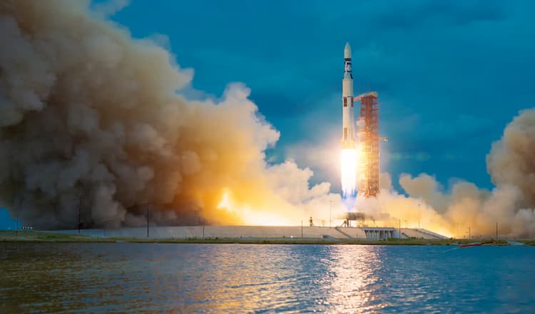 NASA rocket take off at Cape Canaveral Florida