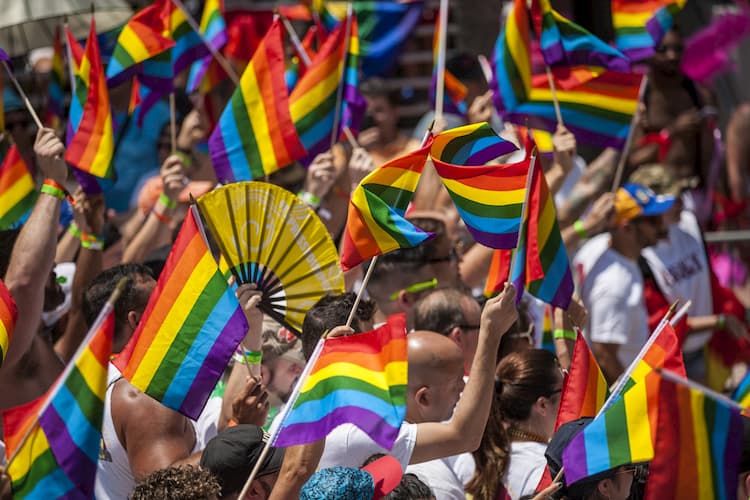 People marching in Miami Pride Parade